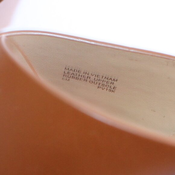 Michael Kors Abbott Tan Leather Cognac Criss Cross Slide Mule Sandal Heel Sz 6 - Picture 10 of 14